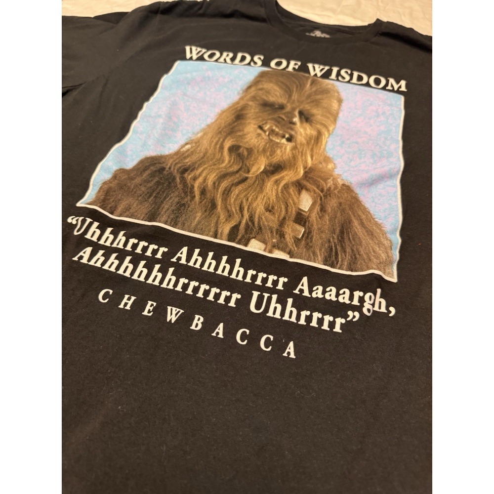 Licensed Star Wars Chewbacca Adult L Black Short Sleeve Graphic‎ T Shirt Mens